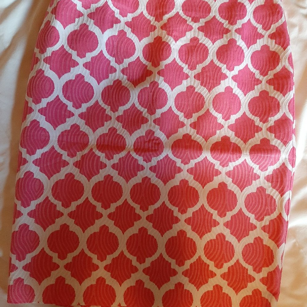 Talbots Pink and White Pencil Skirt